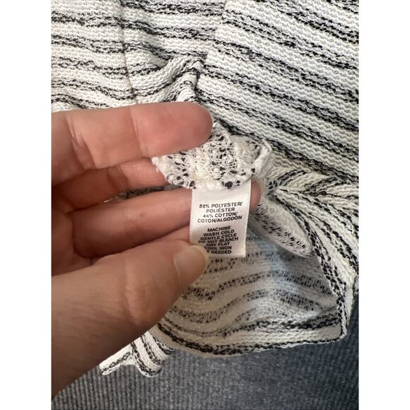 Lou & Grey Womens Textured Striped Top Size Large Neutral Bohemian Coastal - Picture 6 of 8